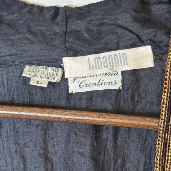 Judith Ann Creations Vintage Beaded Duster Jacket Coat 1980s Silk Designer Art - Picture 7 of 13